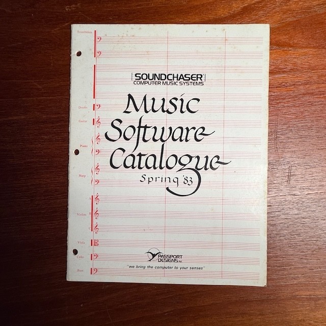 VINTAGE PASSPORT SOUNDCHASER MUSIC SOFTWARE CATALOG 1983