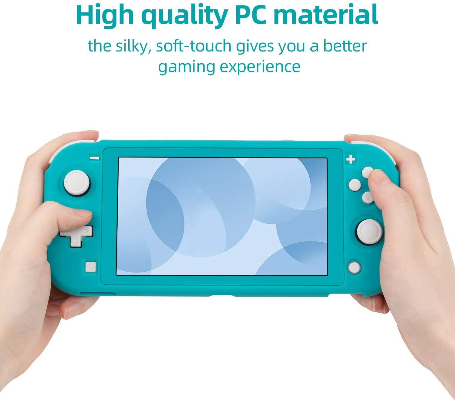For Nintendo Switch Lite Green Shell Protective Case + 4 X Thumb Grip Caps