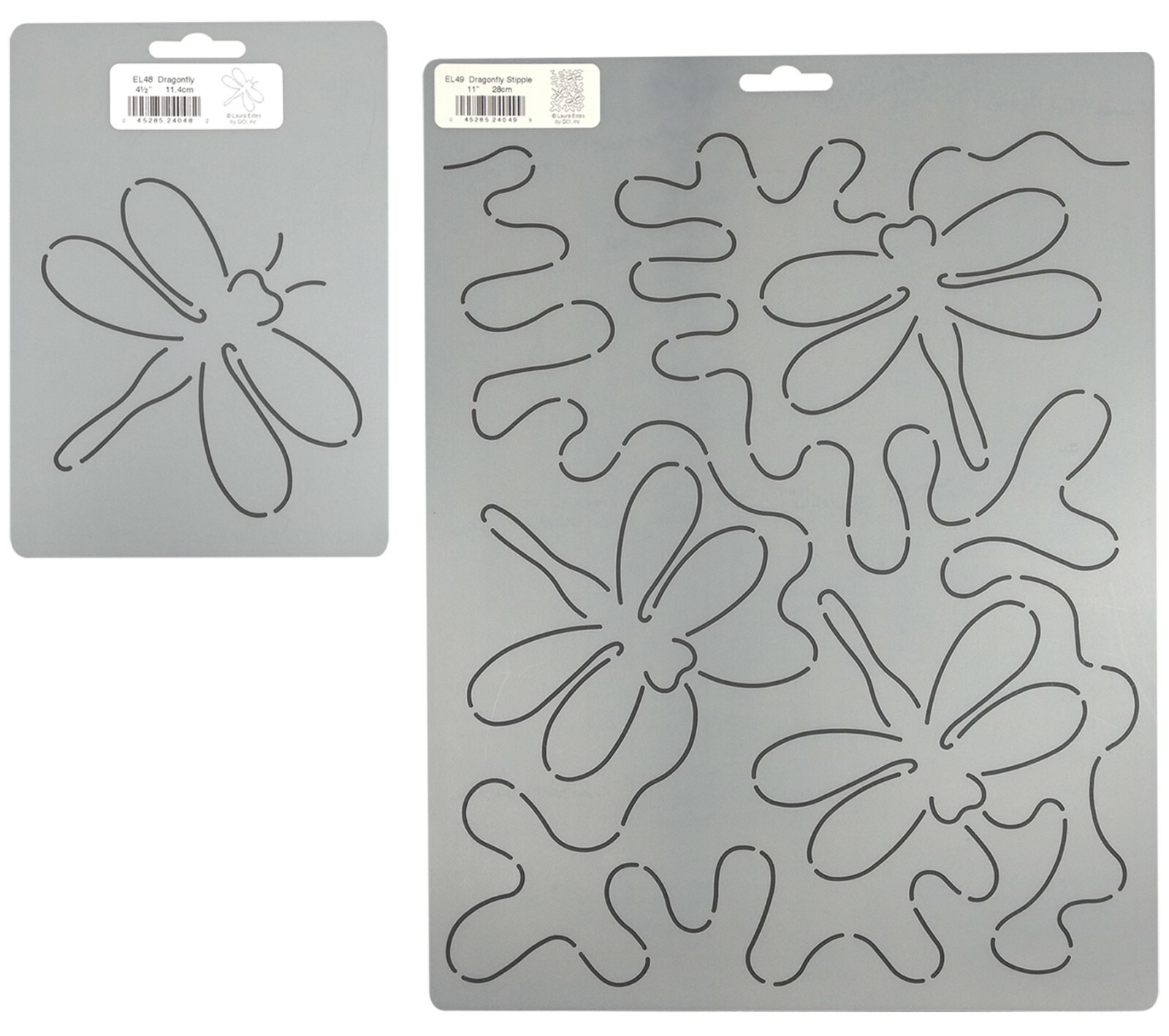 2 Stencils Quilting Stipple Dragonfly Quilt Patterns Continuous Line Background