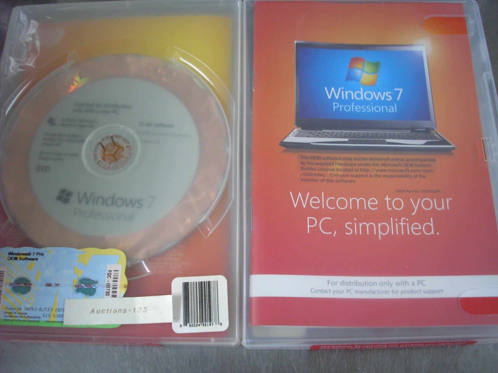 Microsoft Windows 7 Professional 32 bit Full English DVD MS WIN =NEW SEALED=
