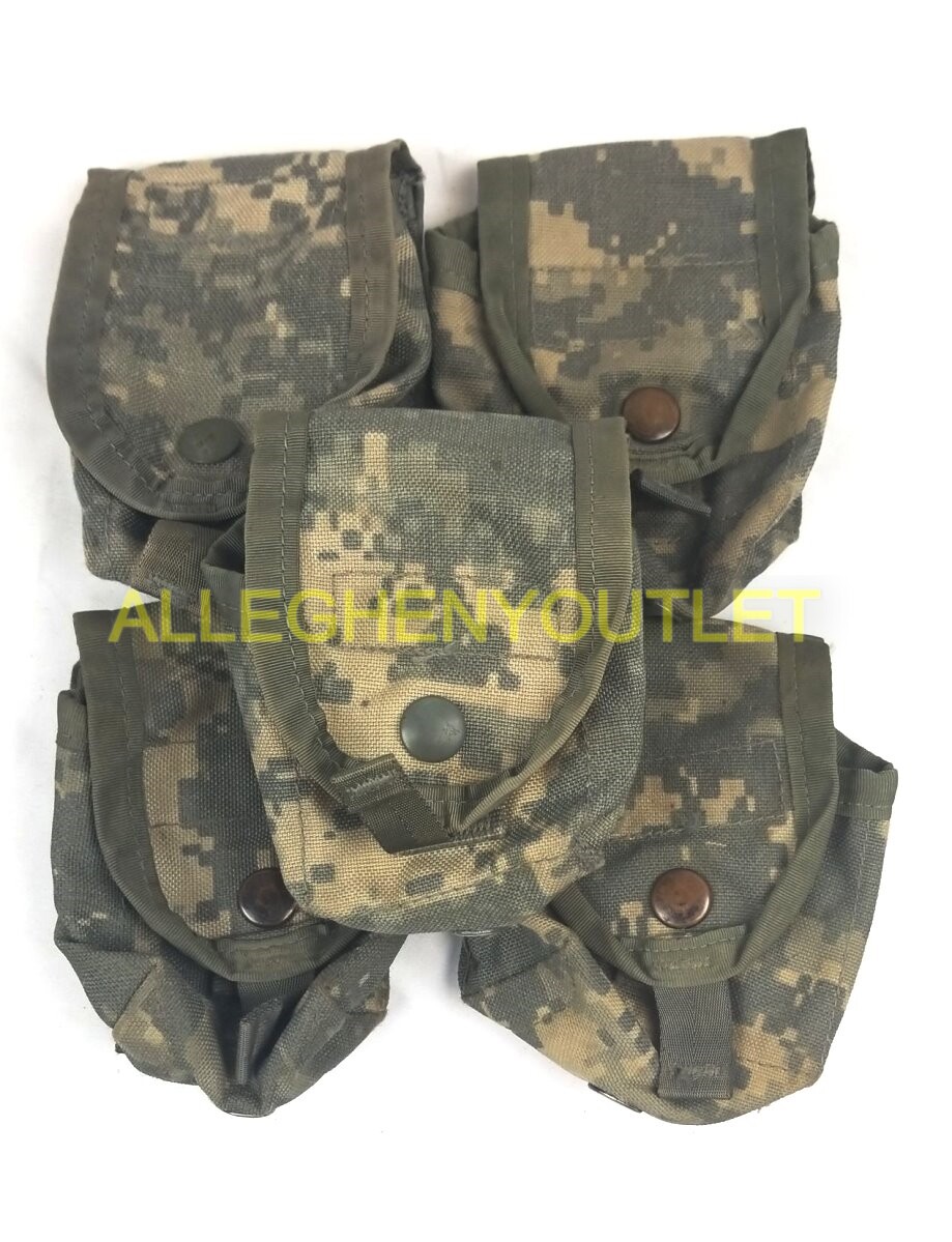 5 Military Hand Grenade Pouch, Army ACU Digital Camo MOLLE II Pouches VGC