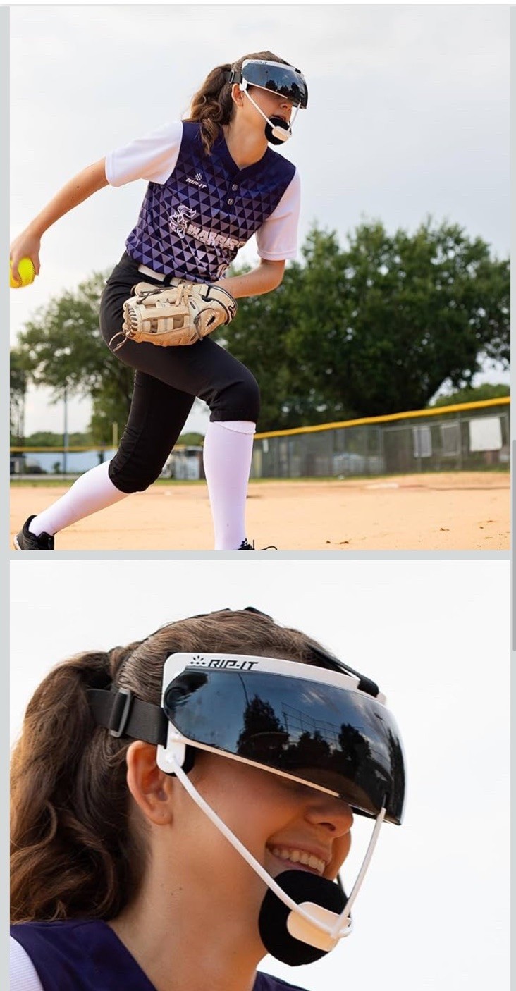 Pre-Owned RIP-IT Softball Fielder's Face Mask Visor Smoke Gray with Cloth Box