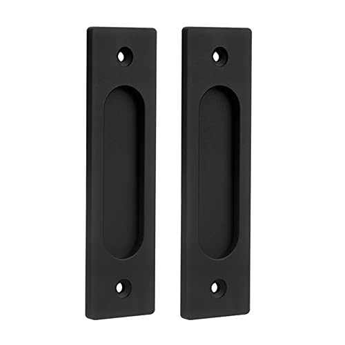 2 Pack Sliding Barn Door Handles, Rectangular Pocket Door Pulls, 6 Inch