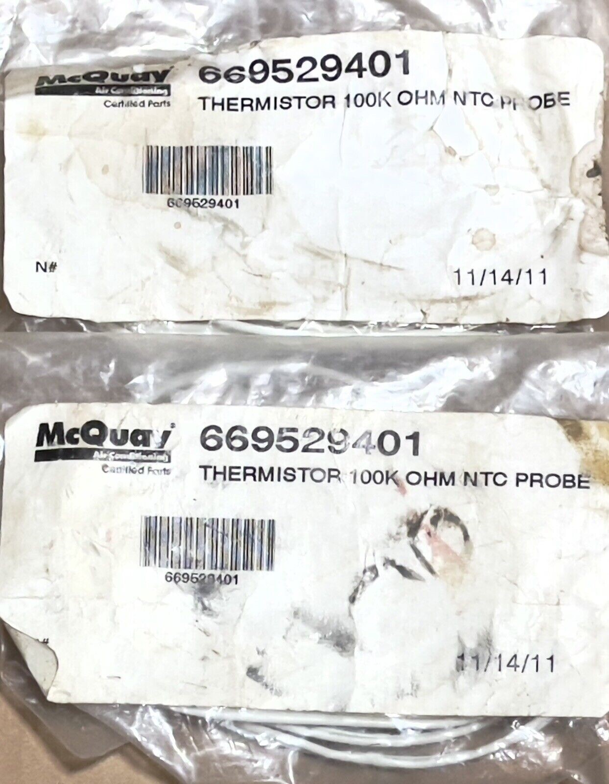 Lot of 2 Temperature Thermistor NTC Probe for McQuay 669529401 Daikin 107201601