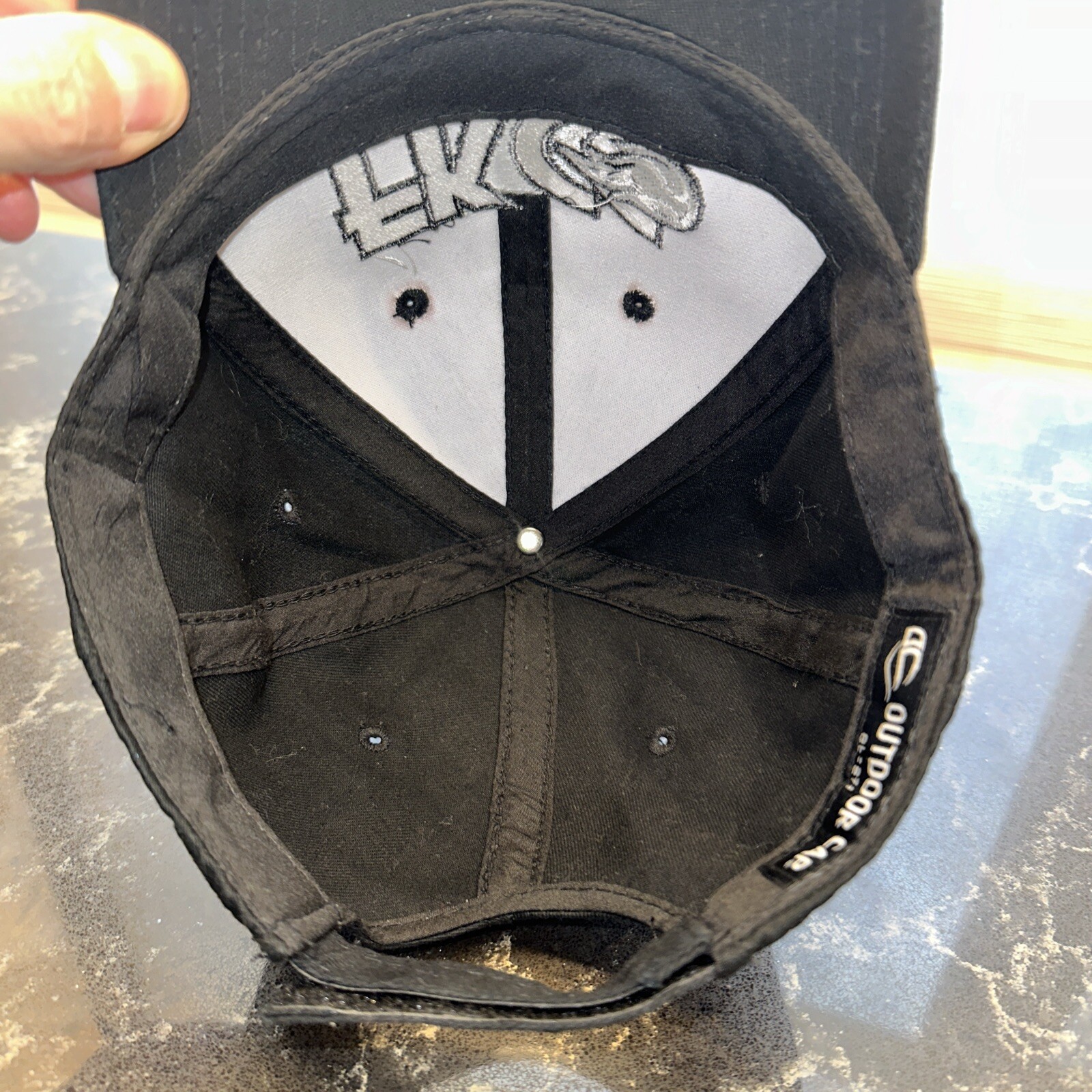 FKCC Florida Keys Community College Black Hat Cap White Letters Hook Loop EUC