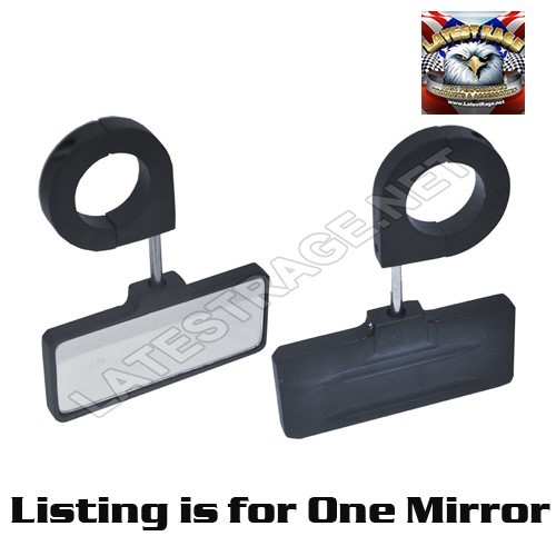 UTV Buggy 5" Billet Aluminum Rear View Mirror Clamp On 1.5" Tube - Black Finish