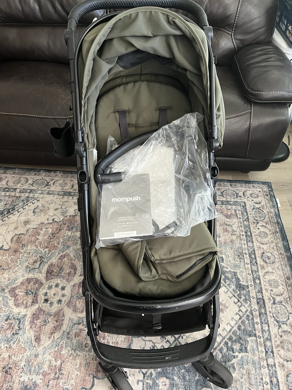 Mompush Green & Black Single Stroller