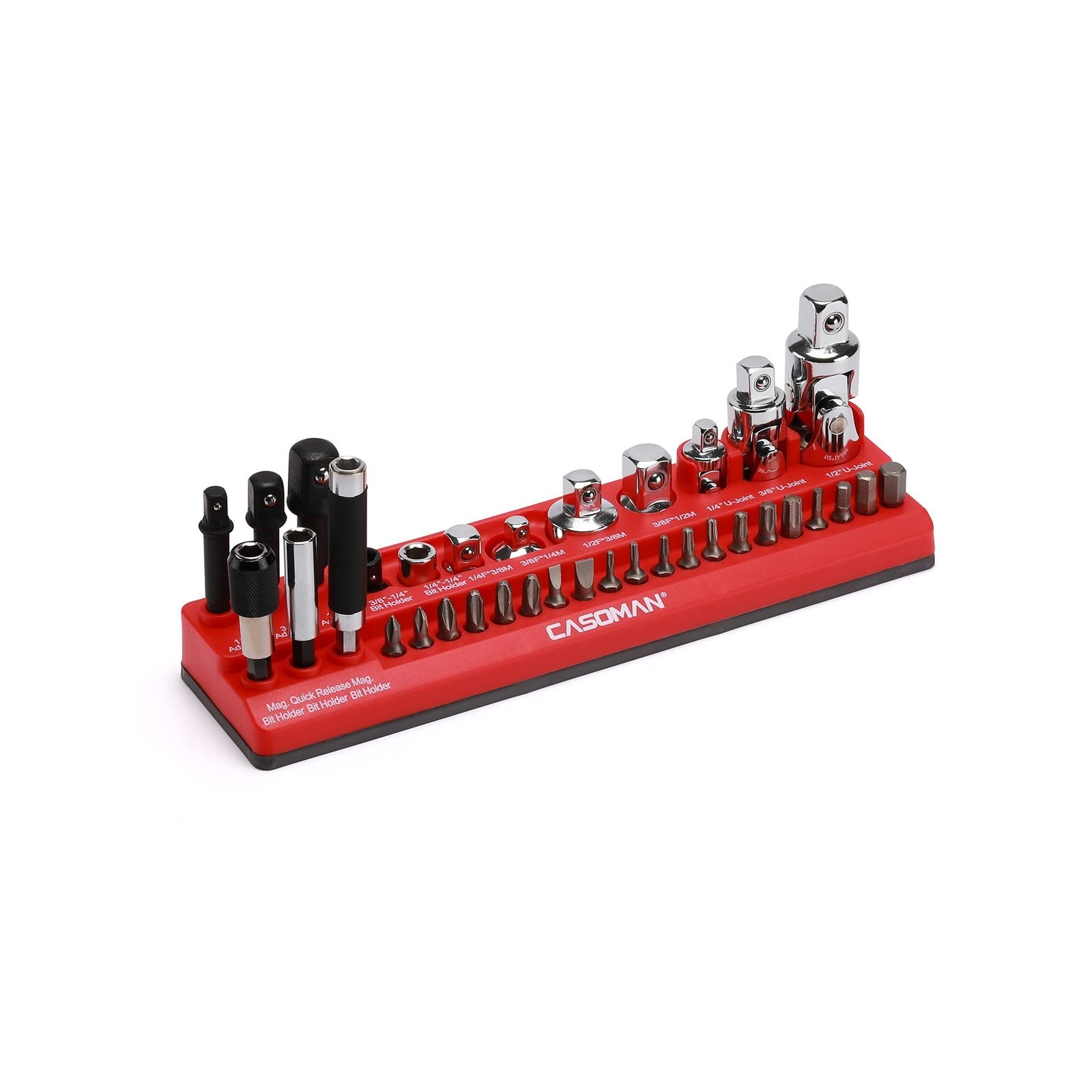 CASOMAN 35-Piece Magnetic Socket Accessory Holder, Magnetic Tool Organizer Tr...