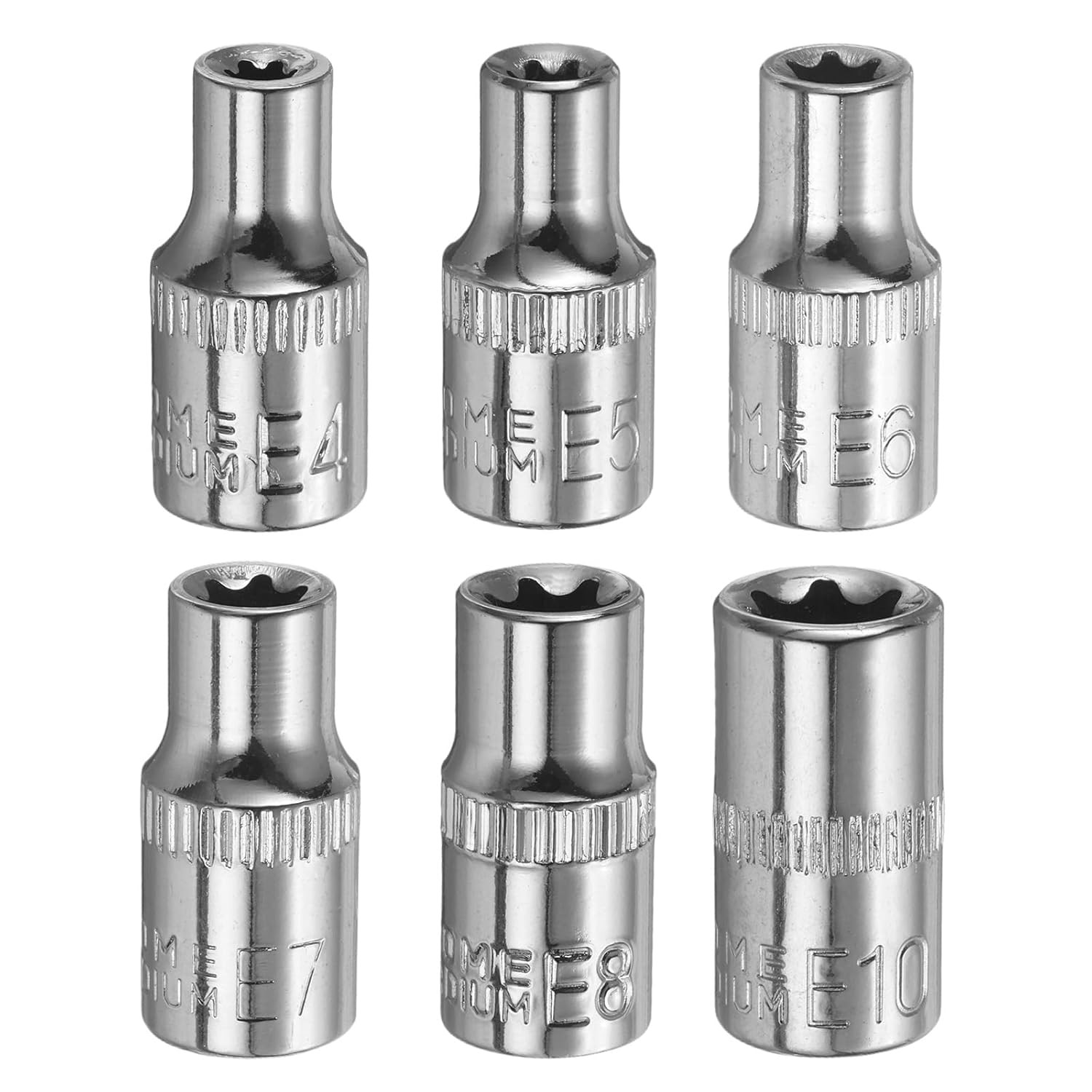 1/4" Drive Torx Deep Socket Set 6pc E4-E10 External Torx Sockets Auto Repair