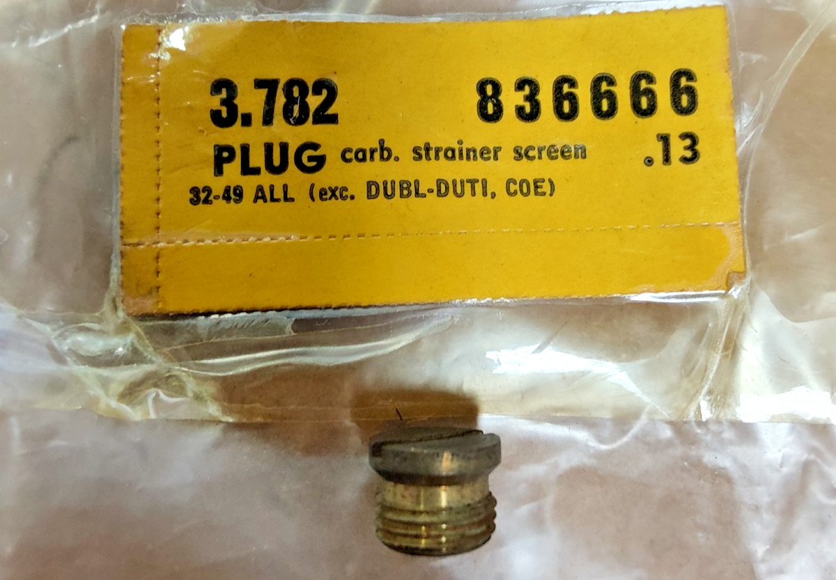 NOS OEM 1932-49 Chevy Carter W1 Carburetor Strainer Screen Plug GM 836666