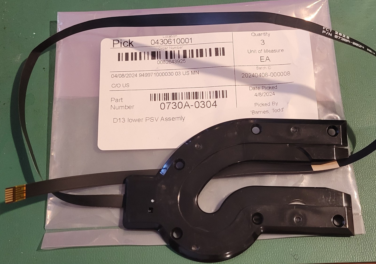 Universal Instruments 0730A-0304 D13 Lower PSV Assembly