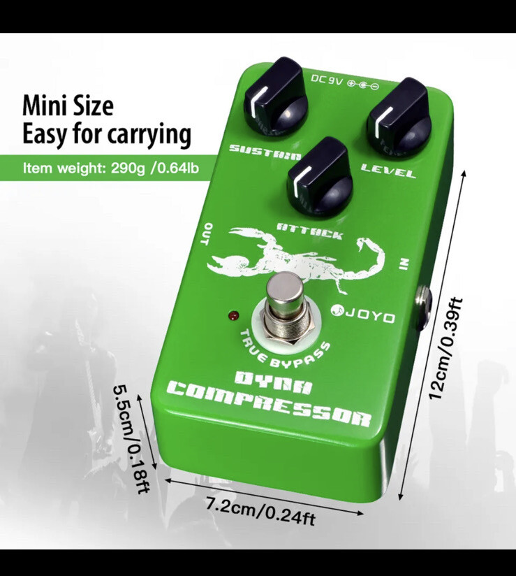 Joyo JF-10 Dyna Compressor Dynamic Compression Guitar Effects Pedal Comp