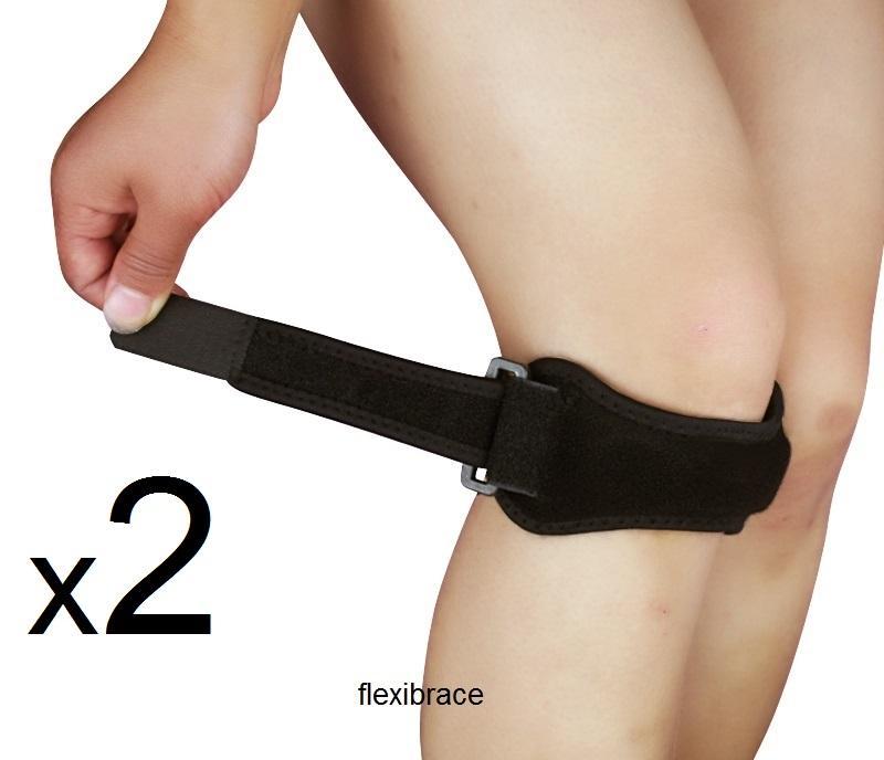 2 Black Jumper's Knee Brace Support Strap Patella Tendon New by Flexibrace