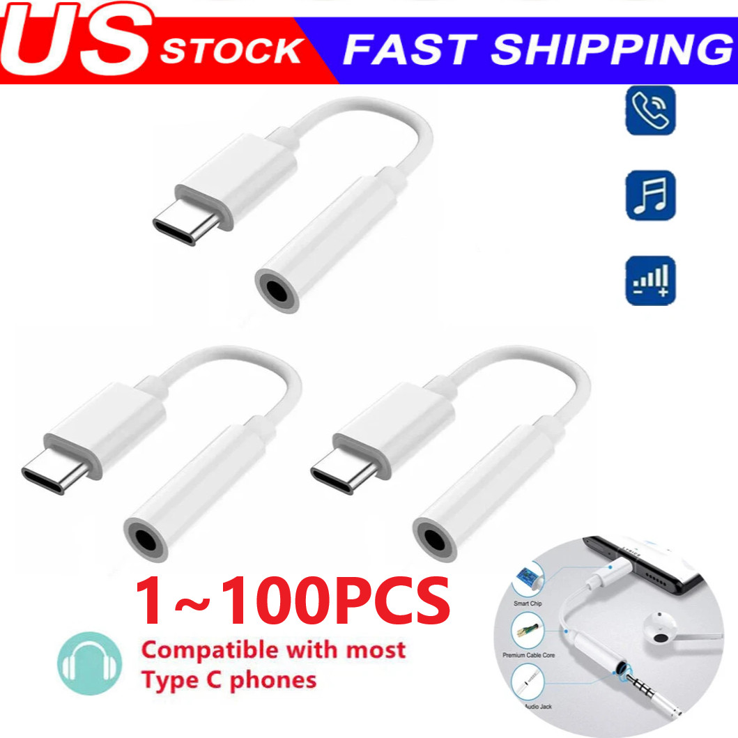 USB-C Type C to 3.5mm AUX Headphone Jack Adapter Lot For iPhone17 16 15/Android