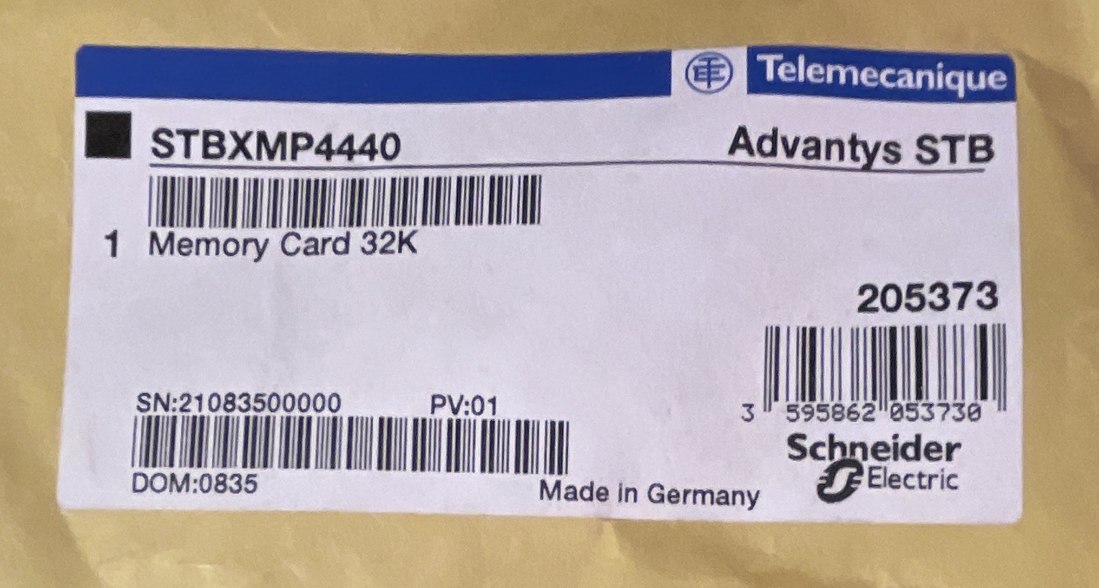 Telemecanique Advantys STB STBXMP4440 Memory Card 32K