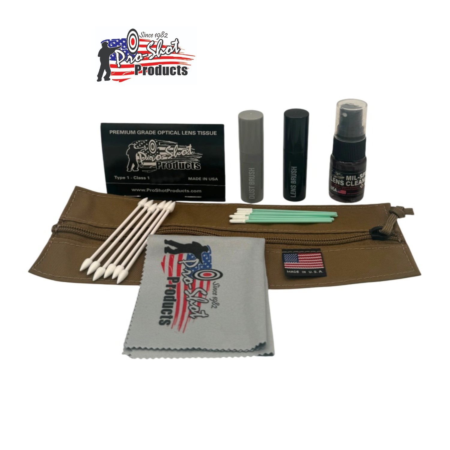 Pro-Shot Ruck Series Lens Cleaning Kit For Optics Care w/ Carry Pouch #RUCK-LCK