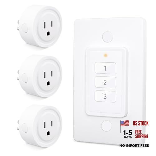 656ft Wireless Wall-Switch: Remote Control Outlet — Lights & Small 3 Pack