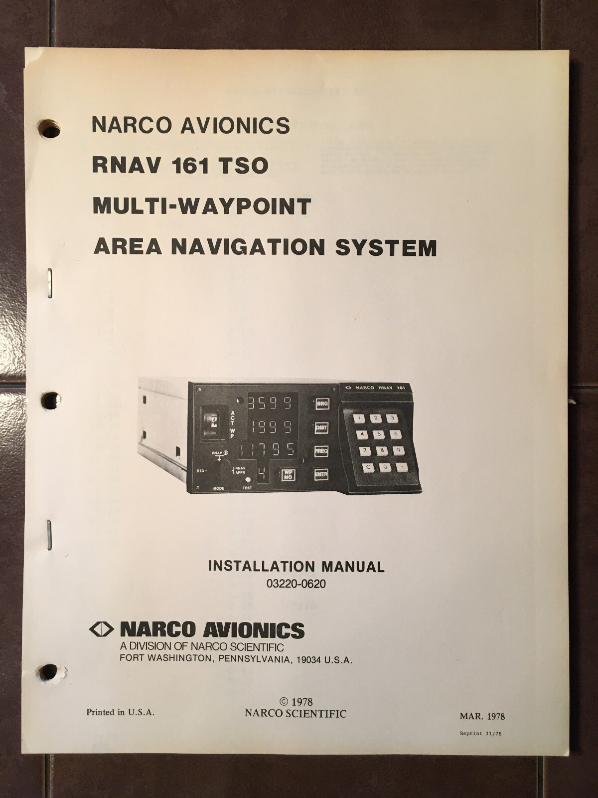 Narco Rnav 161 Install Manual