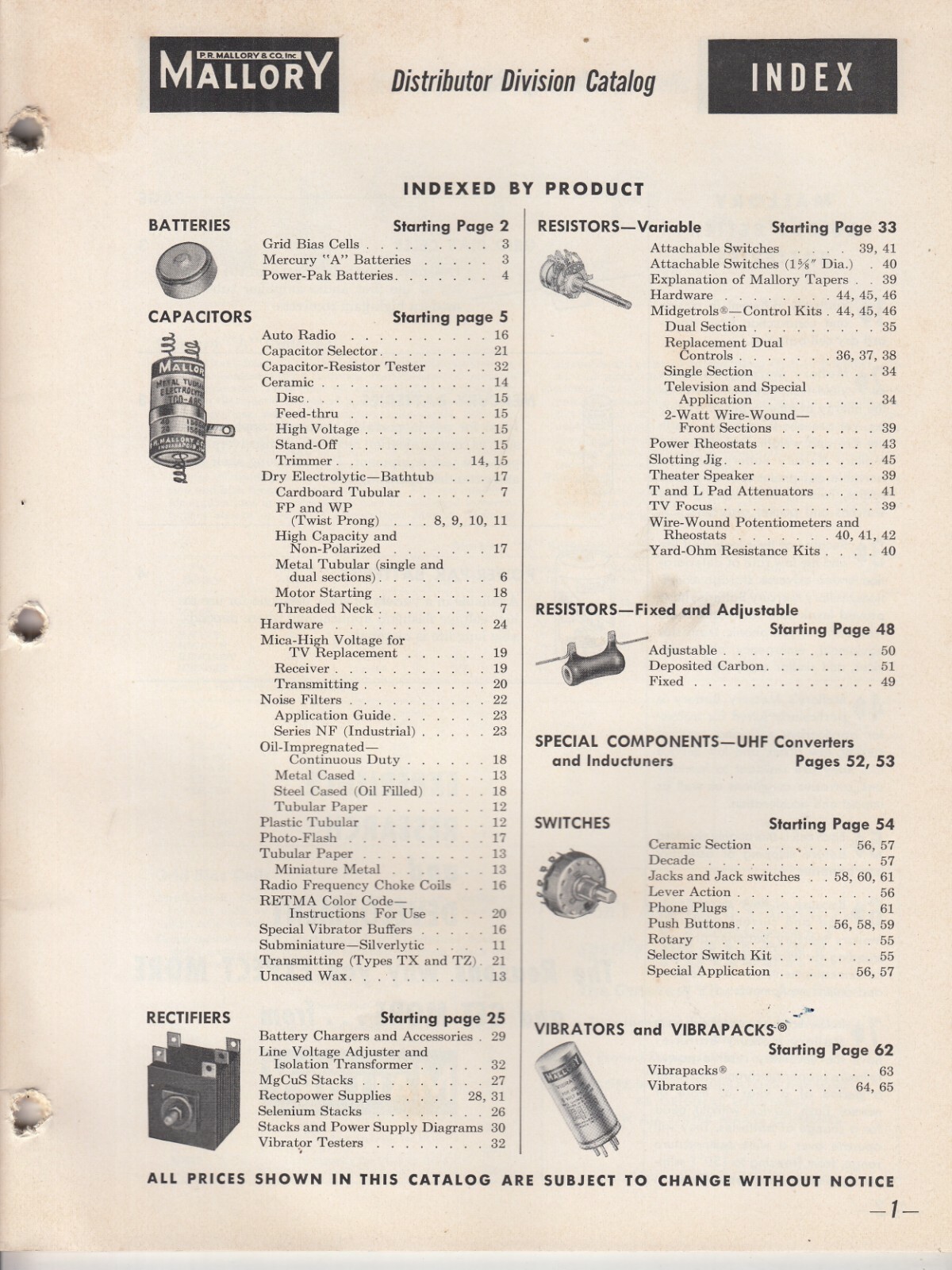 Vintage Mallory Precision Electronic Components Capacitor Catalog`1955-1956