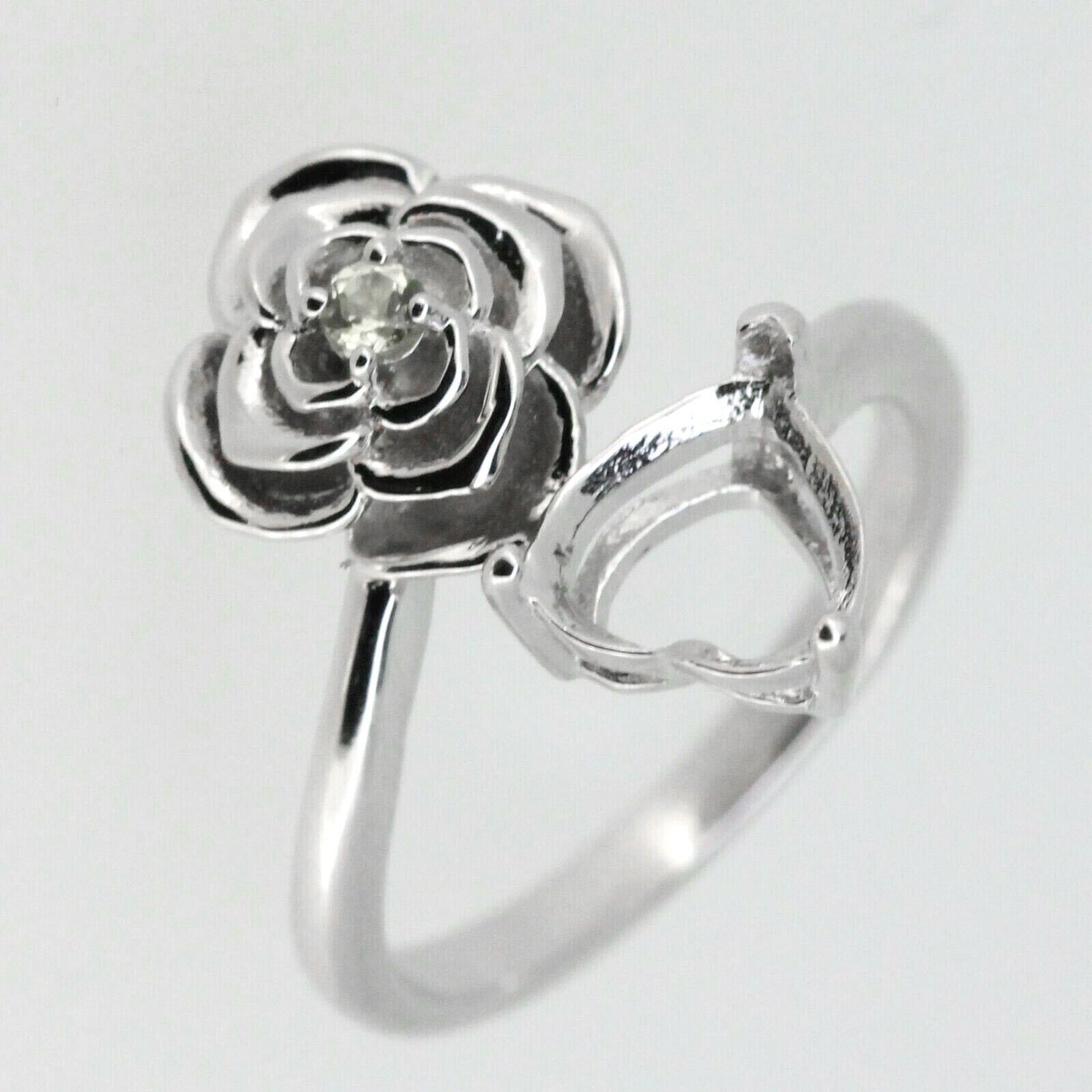 Sterling Silver Semi Mount Ring Setting Heart HT 8x8mm Love Design