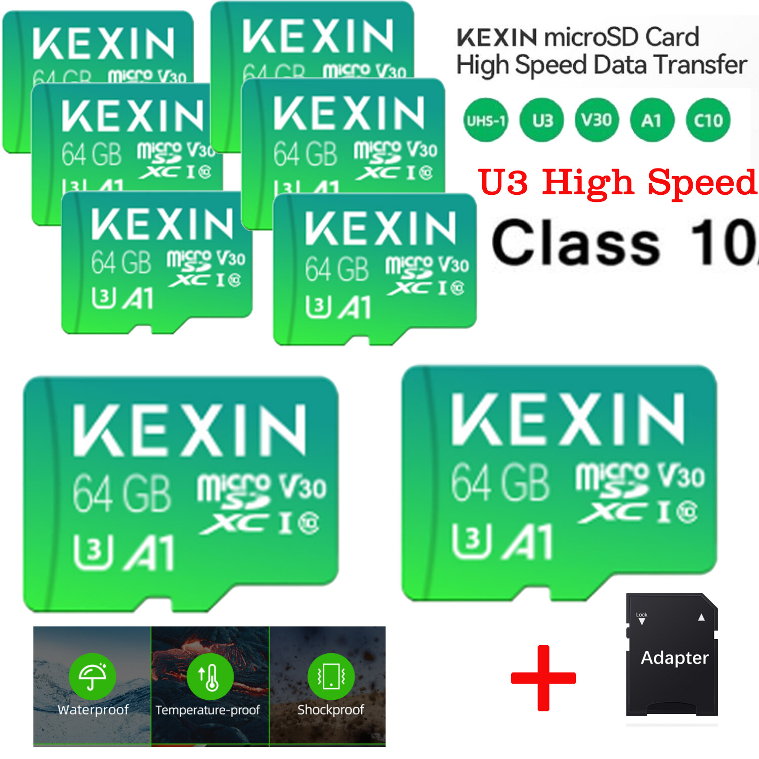 1/3/5 64GB High Speed Memory TF Micro SD Card Class10  Fast Flash U3 Memory Card