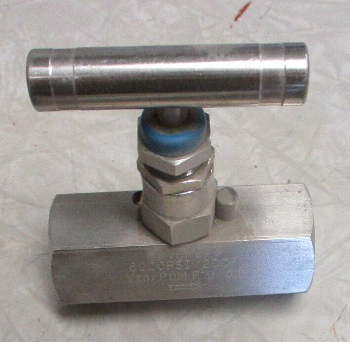 CHEM-OIL Needle Valve 1/2" Female NPT 316-Stainless Steel Soft Seated (Viton)