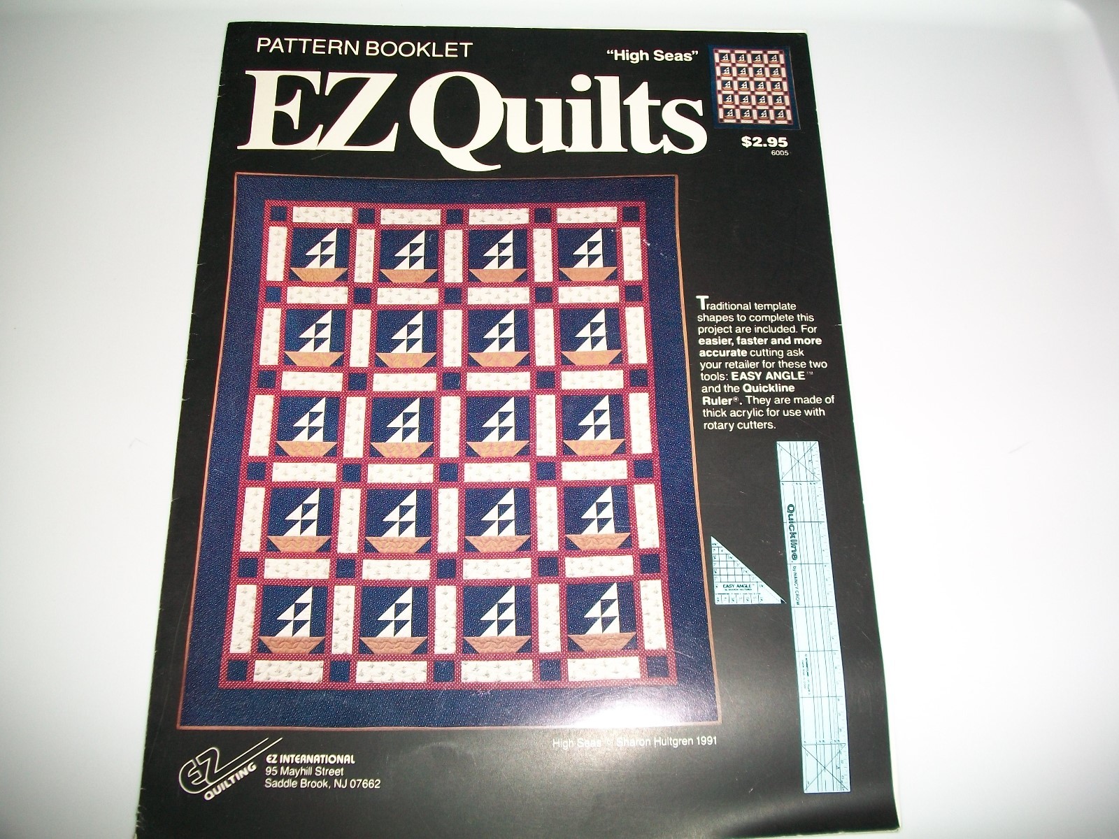 1991 PATTERN LEAFLET EZ INTERNATIONAL QUILTS HIGH SEA'S #6005