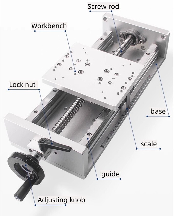X-axis guide rail fine adjustment slide table XKT200-L400 trip 400mm
