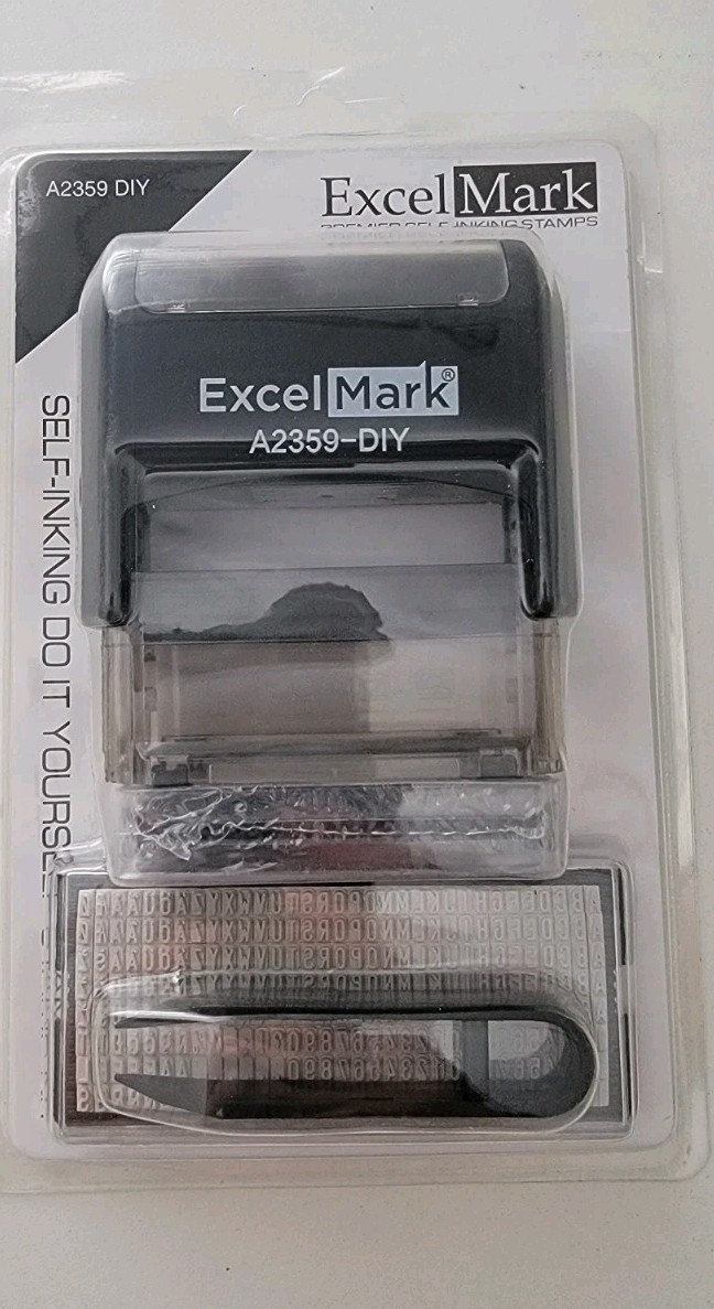 ExcelMark Self-Inking Do It Yourself Stamps A2359-DIY Black Ink. #R14