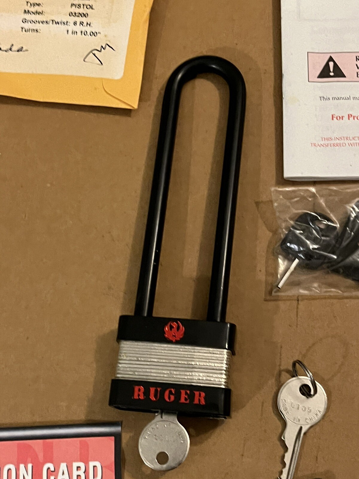 Ruger Gun Lock W/Box & LC9 Pistol Instructions Accessories