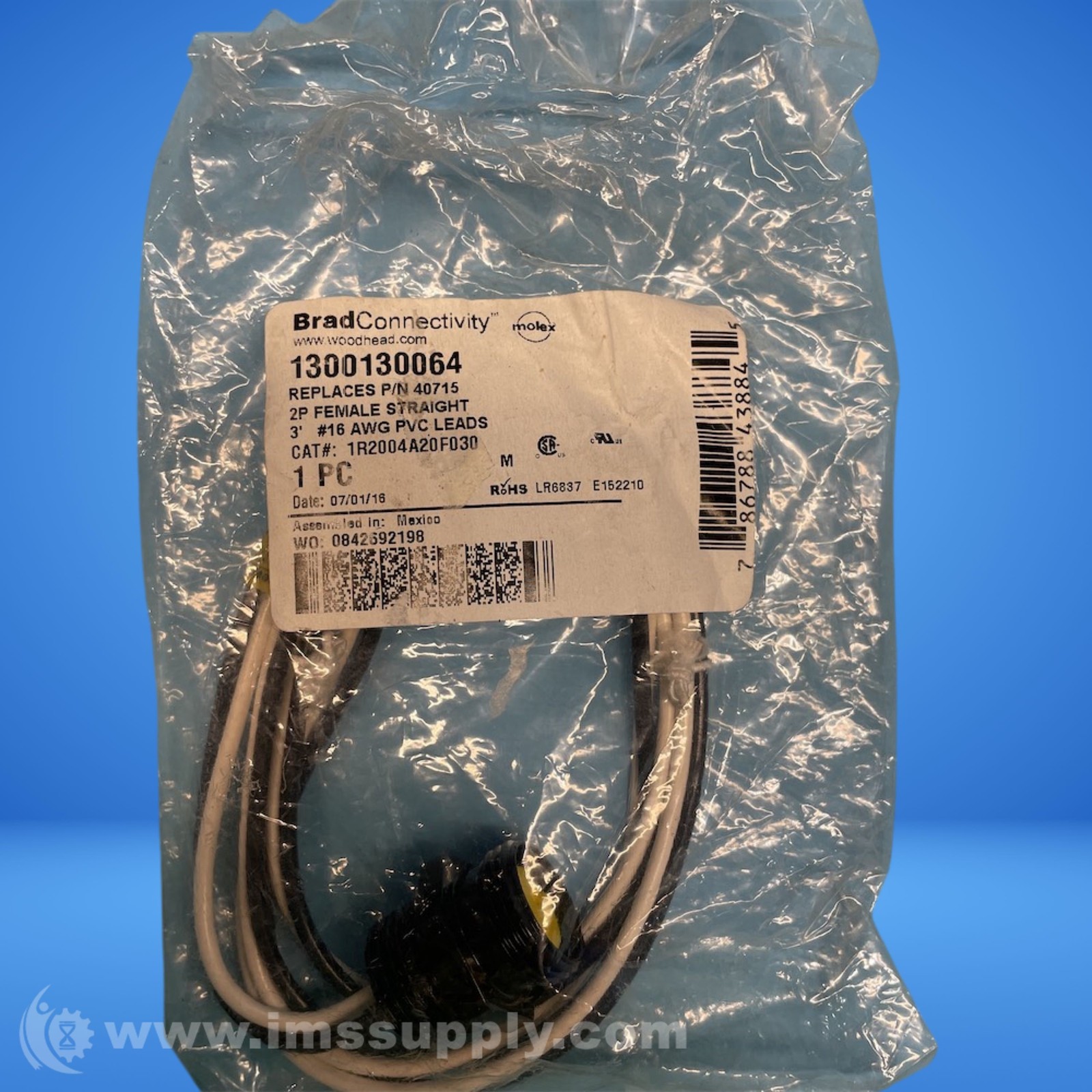 Woodhead 1R2004A20F030 2P Cordset FNIP