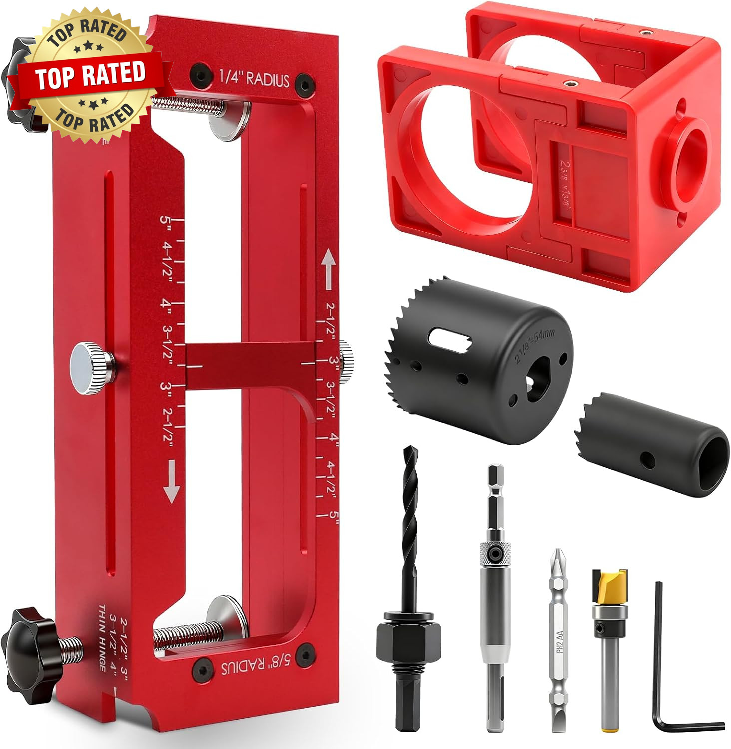Door Hinge Jig and Door Lock Installation Kit, Aluminum Alloy Router Template fo