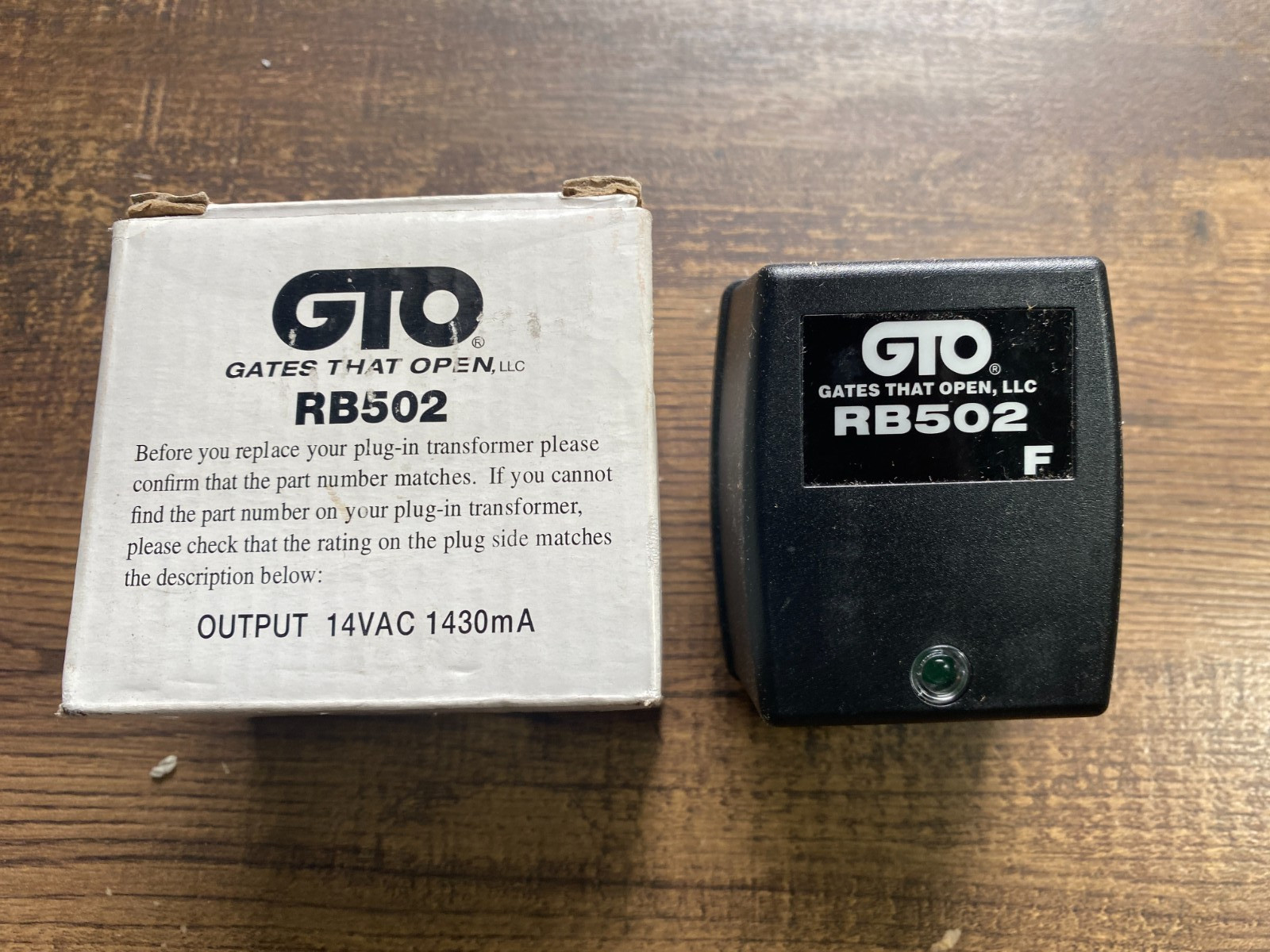 GTO RB502 Transformer -  14 Volt - AC - Operator Only - Open Box