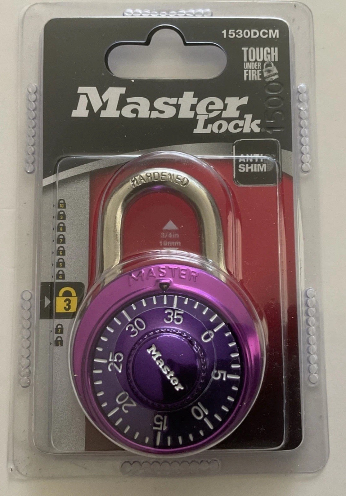 Master Lock Metalic Purple Dial Combination Padlock No. 1530DCM New Made In USA