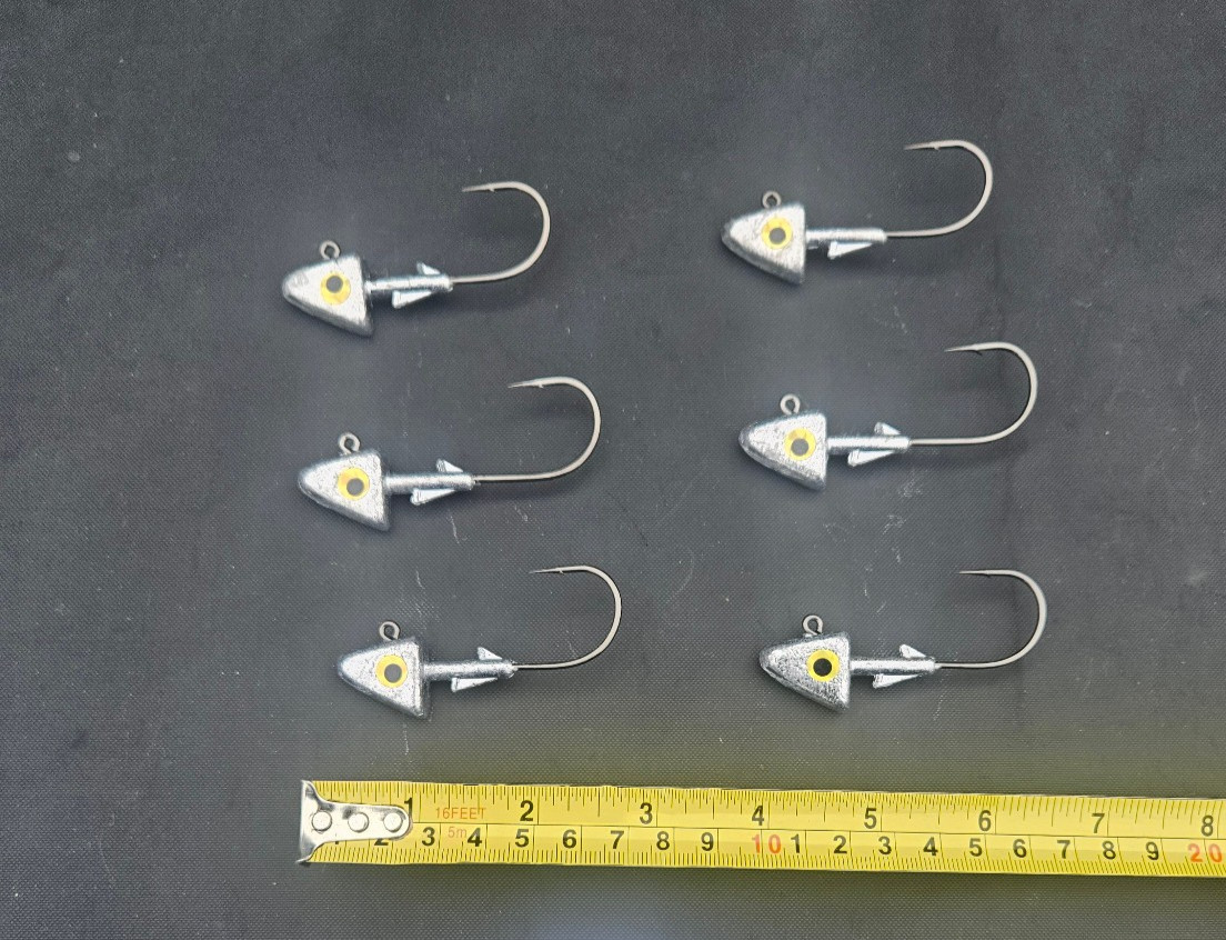 Shad Heads - Jig head  Lot - 1 oz - 6 Qty, Lead - Hooks lot, Jigs Lot - y eyes