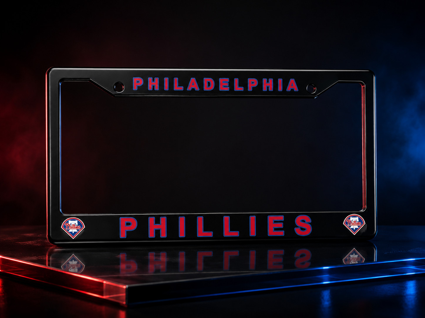 Philadelphia Phillies Black License Plate Frame Cover - Black - Eliteauto3k