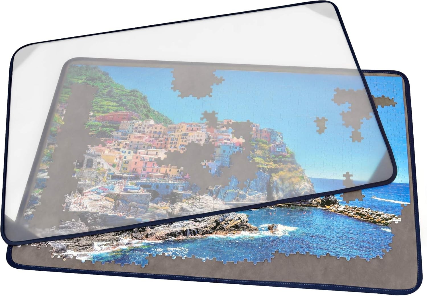 Tektalk Jigsaw Puzzle Board Portable Mat with Dustproof Cover for Gray
