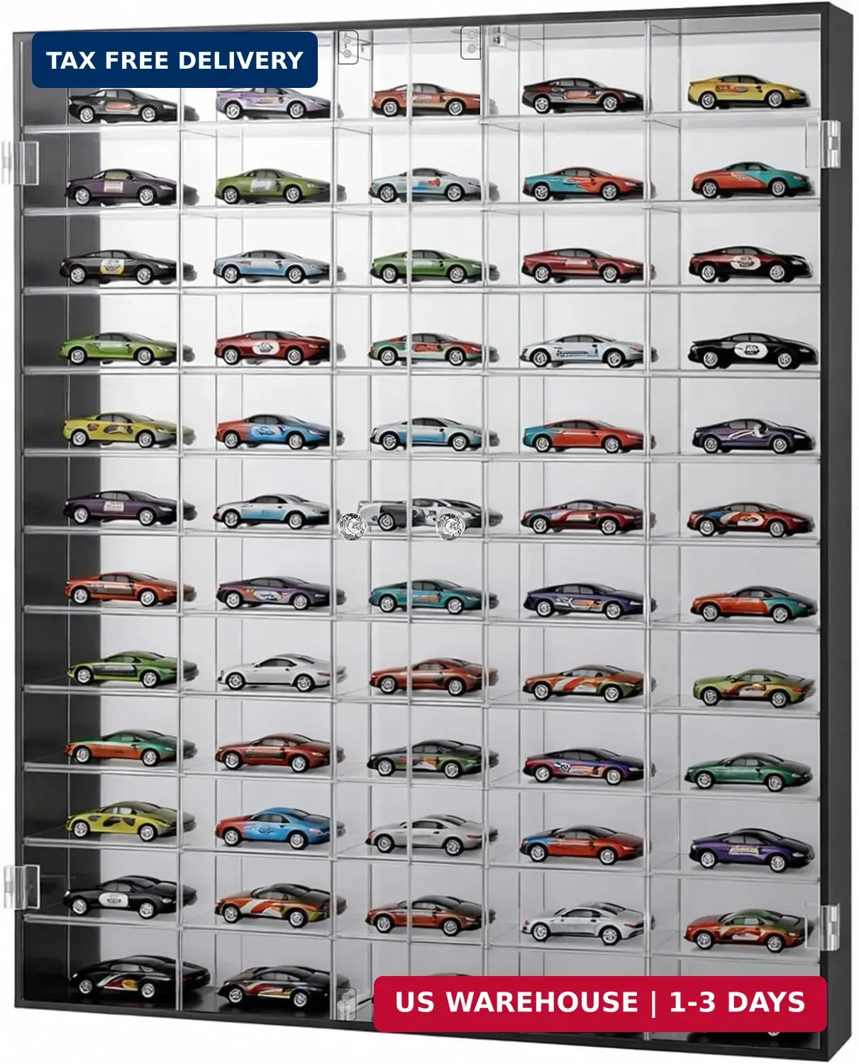 Suzile 1/64 Diecast Acrylic Display Case Car Wall Case Diecast Model Display Cle