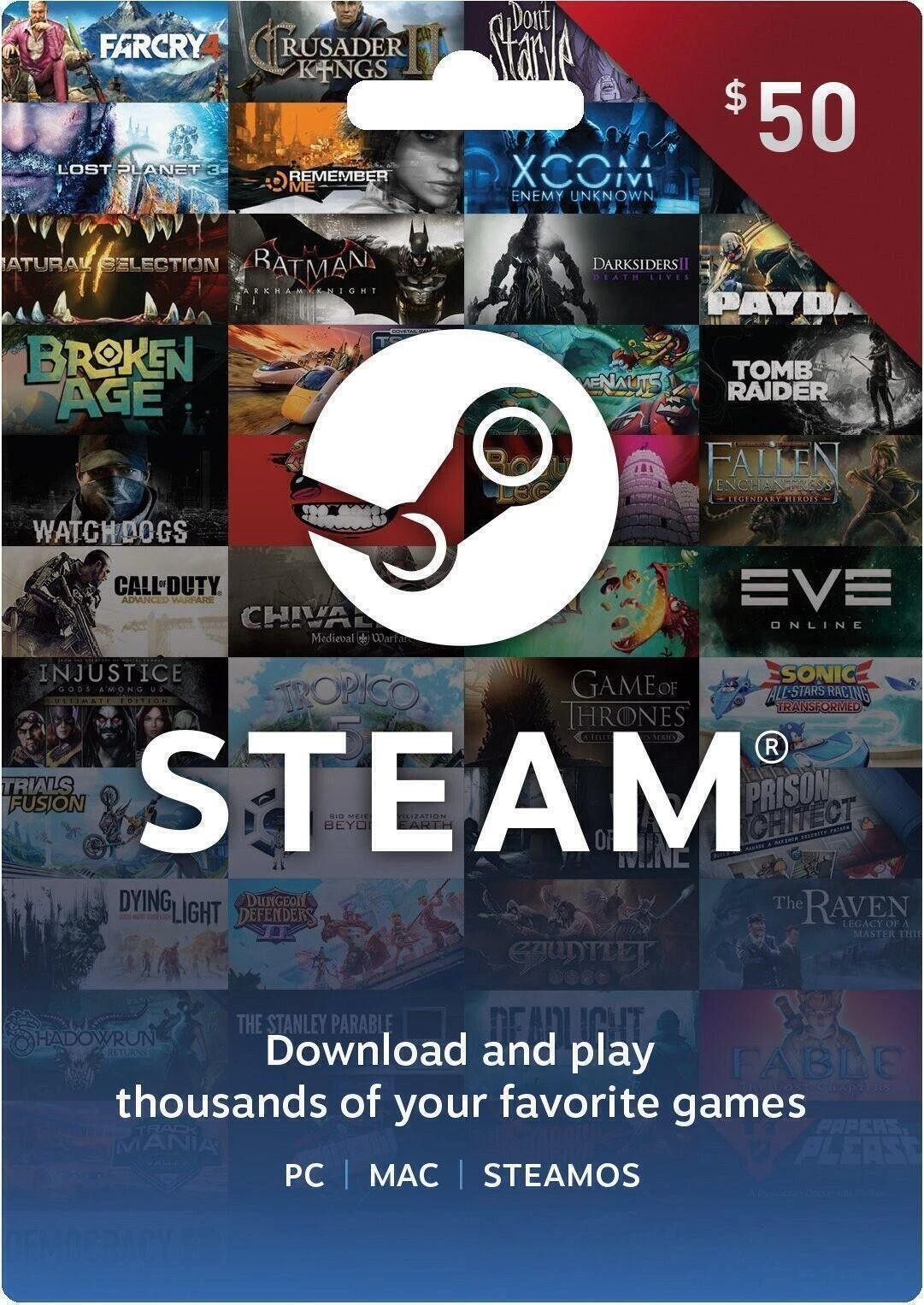 Steam Gift Card W/receipt $50 Steam Wallet Free Expedited Shipping Gaming Gift..