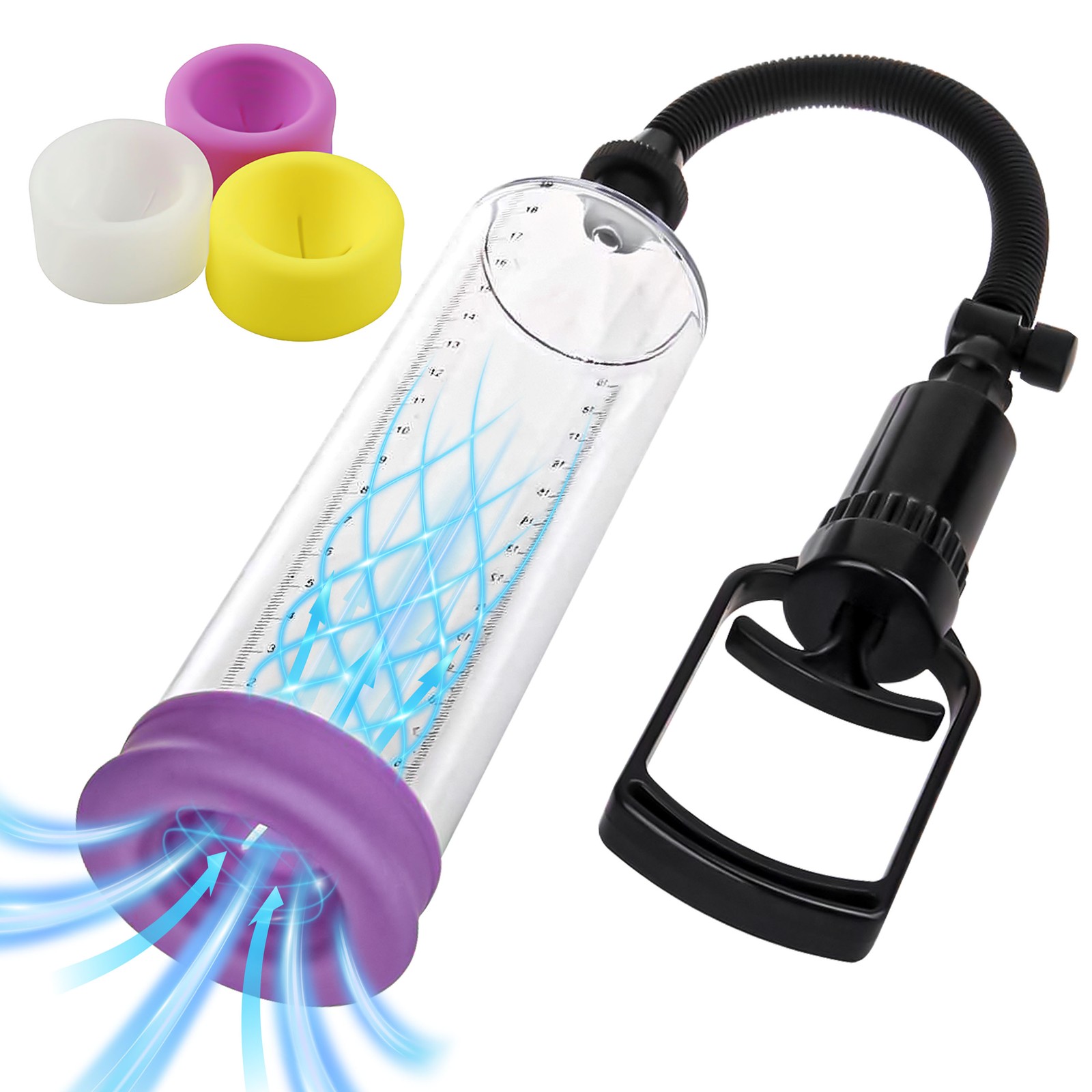 Manual Vecuum Pump for Penis of Male Extender +3 sleeves Male Enhancement