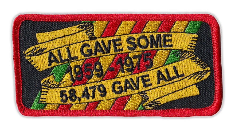 Motorcycle Jacket Patch - All Gave Some, Some Gave All, Vietnam Ribbon