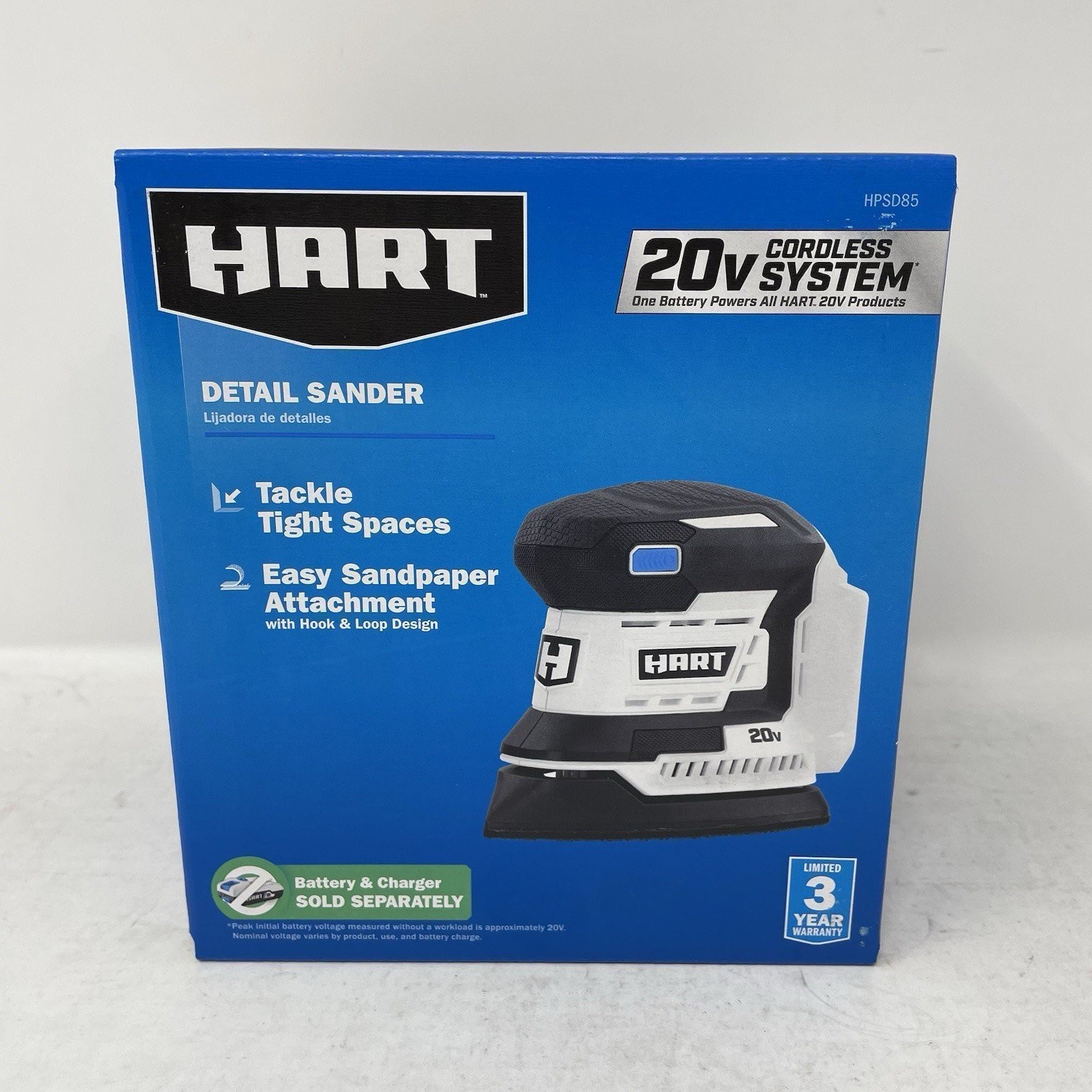 HART 20-Volt Cordless Detail Sander HPSD85  *Tool Only*