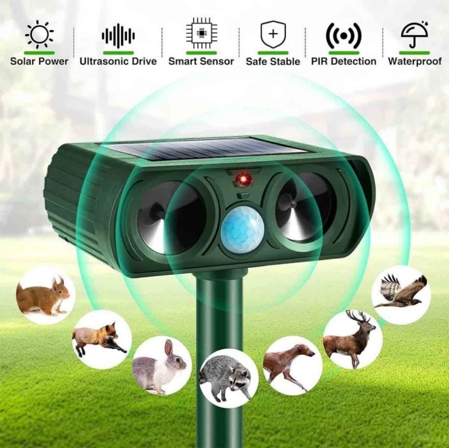 2 P Solar Ultrasonic Animal Repellent Dog Cat Skunk Deer Raccoon For Garden=/%