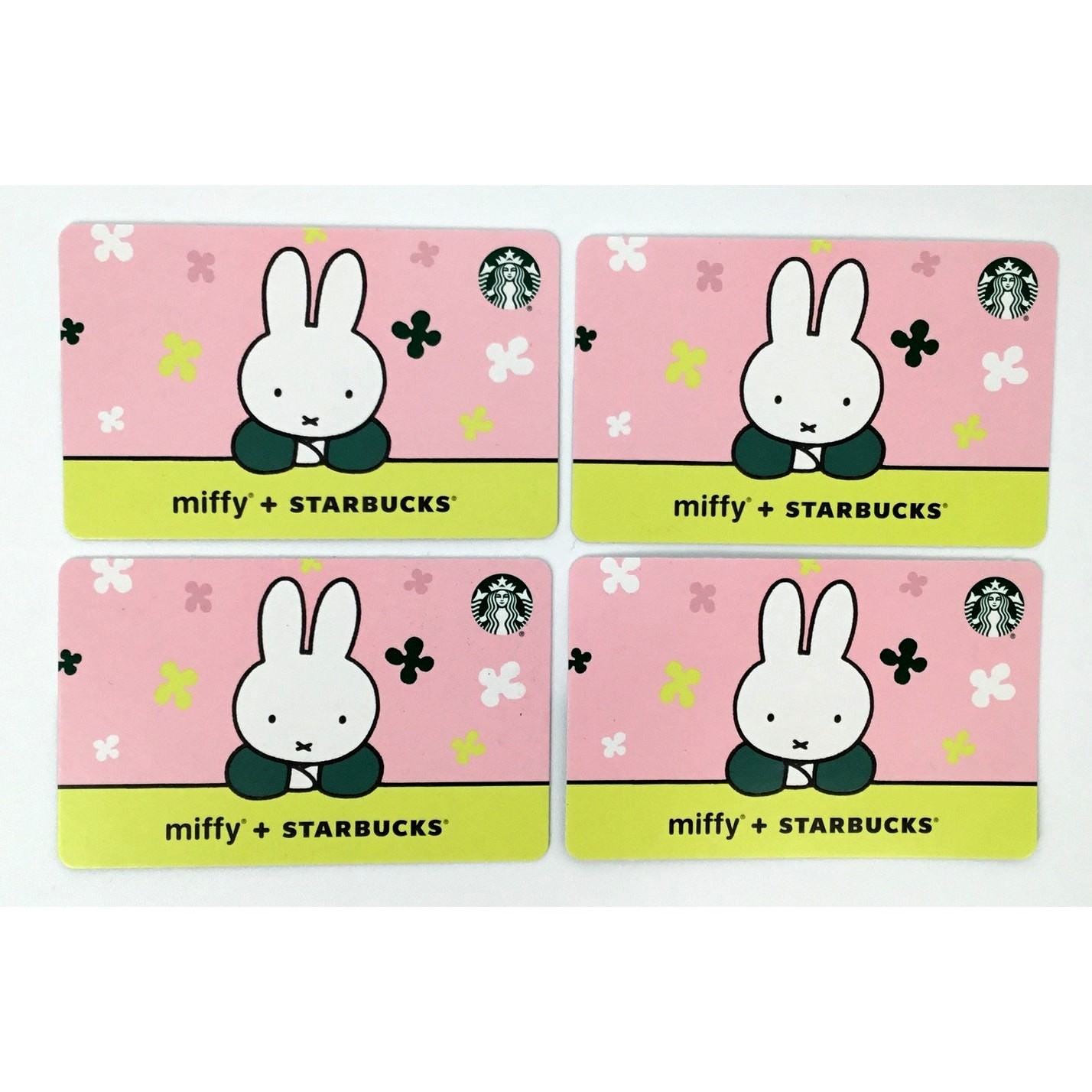 Lot of 4 Starbucks Miffy Gift Cards 2026 Limited Edition Bunny Collab New Mint