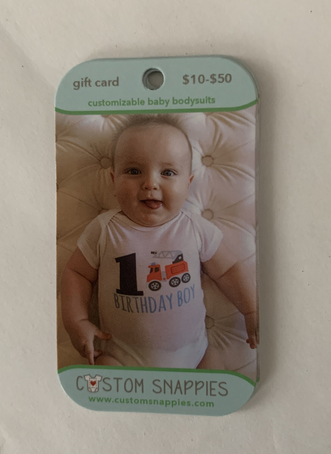 $50 Baby Custom Snappies Gift Card•Baby Shower  Gift*customizable Baby bodysuits