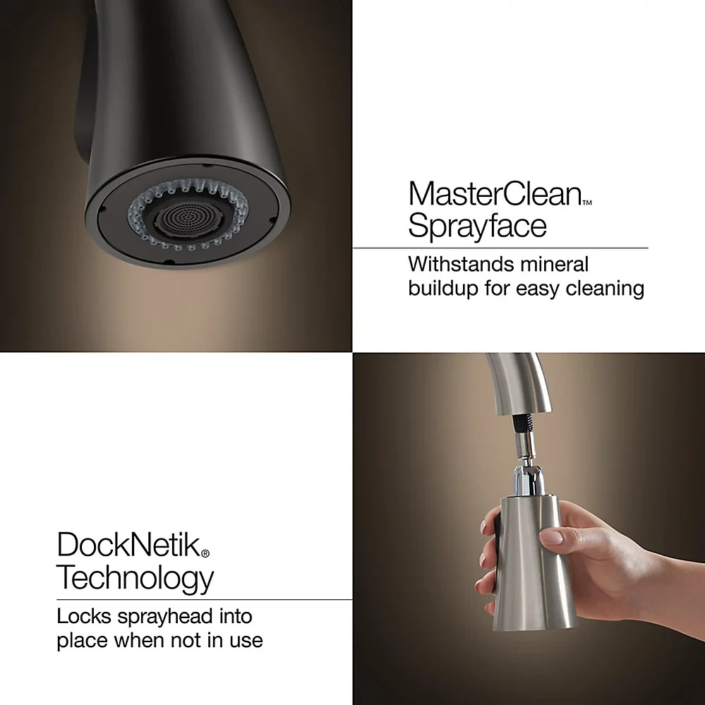 KOHLER Artifacts K-29709-VS Touchless Pull-Down Faucet 3-Spray Stainless