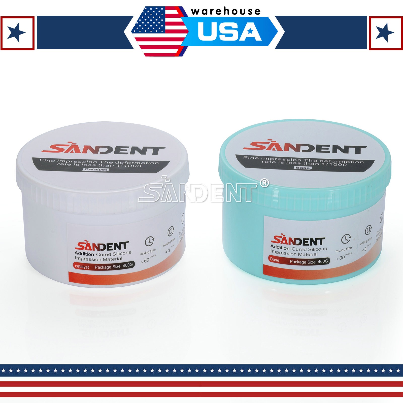 Dental Putty Fast/Normal Set Impression Material 400g Base+400g Catalyst