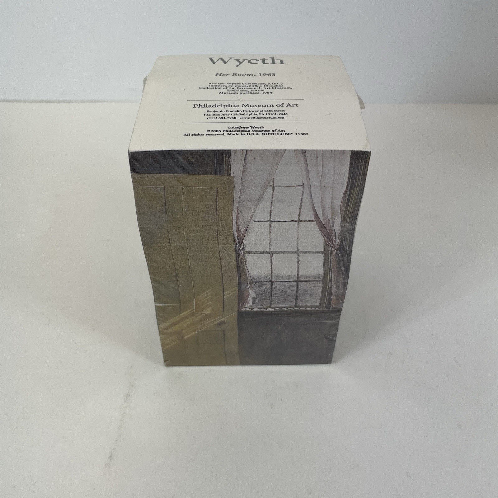 Philadelphia Museum of Art Andrew Wyeth 'Her Room' 1963 Note Cube Paper 3x3x4.5