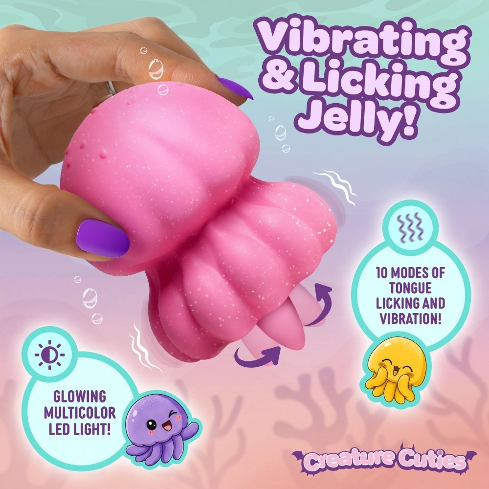 Glow Jelly Licking & Vibrating Jellyfish Creature Cuties Cocks Vibrator Vibe USB