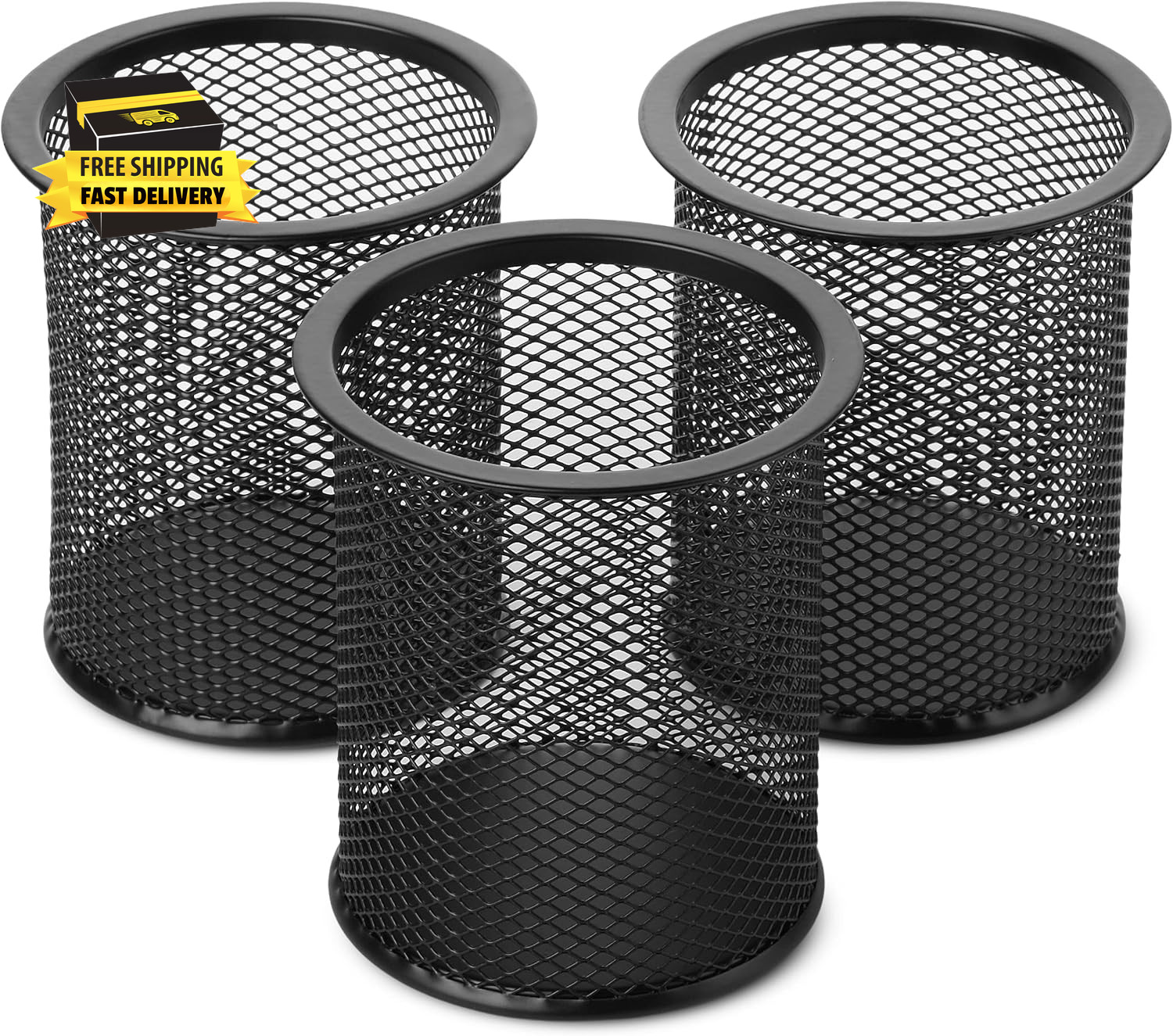 - Mesh Pen Holder, 3Pcs, Pen Holder, Pencil Cup Holder | Black Pen Holder, Pen C